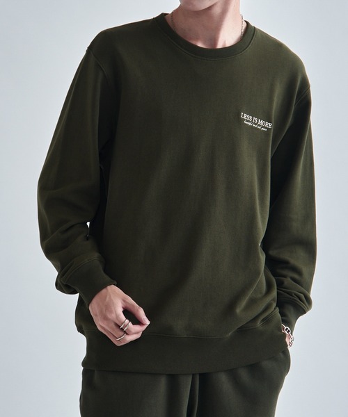 MAISON CLUB（メゾンクラブ）の「【MAISON CLUB】ワンポイント刺繍スウェット LESS IS MORE（スウェット・メンズ・ブラック/グレー/グリーン/ホワイト/ネイビー・M/L/2XL/XL）」の21枚目の写真