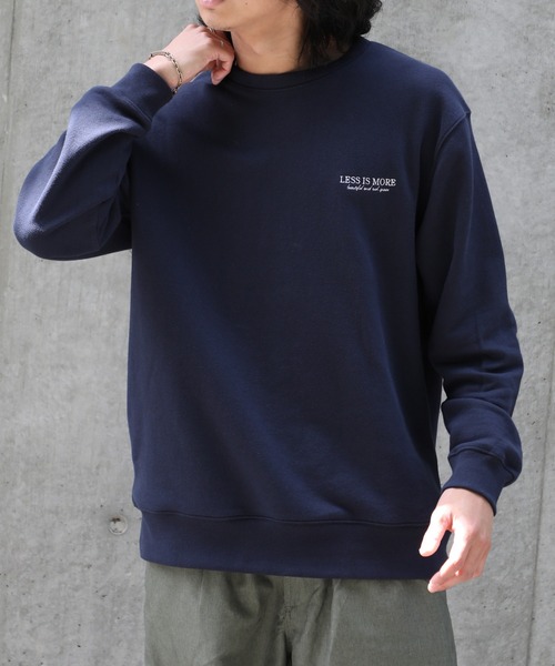 MAISON CLUB（メゾンクラブ）の「【MAISON CLUB】ワンポイント刺繍スウェット LESS IS MORE（スウェット・メンズ・ブラック/グレー/グリーン/ホワイト/ネイビー・M/L/2XL/XL）」の14枚目の写真