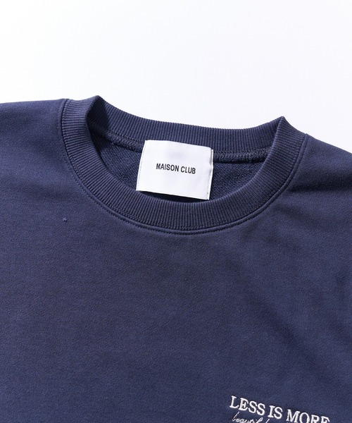 MAISON CLUB（メゾンクラブ）の「【MAISON CLUB】ワンポイント刺繍スウェット LESS IS MORE（スウェット・メンズ・ブラック/グレー/グリーン/ホワイト/ネイビー・M/L/2XL/XL）」の11枚目の写真