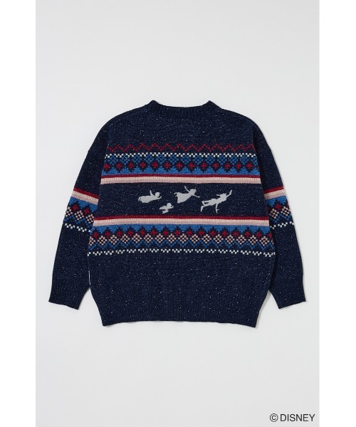 Disney SERIES CREATED by MUS（ディズニーシリーズクリエイテッドバイエムユーエス）の「MD OT FAIR ISLE KN トップス / TINK（ニット/セーター・レディース・オフホワイト/グリーン/ピンク・FREE）」の7枚目の写真