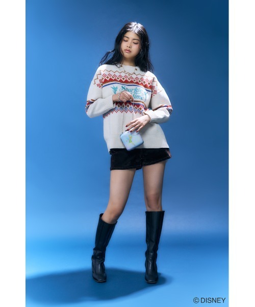 Disney SERIES CREATED by MUS（ディズニーシリーズクリエイテッドバイエムユーエス）の「MD OT FAIR ISLE KN トップス / TINK（ニット/セーター・レディース・オフホワイト/グリーン/ピンク・FREE）」の10枚目の写真