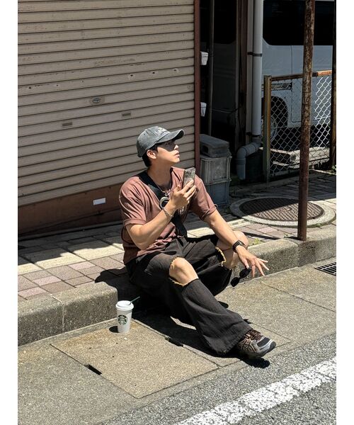 SSERPE(セルぺ)の「ディストロイドニワイドデニムパンツダーティーブルー&マスタード(デニムパンツ・レディース・その他・SMALL/MEDIUM/LARGE/X-SMALL)」の10枚目の写真