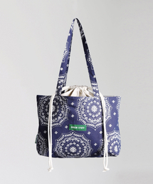 boat string bag 66 paisley - navy M