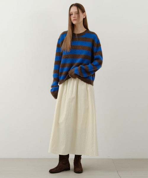 WEDNESDAYOASISFORWOMEN(ウェンズデー オアシス フォー ウーマン)の「スローフレアロングハーフバンディングスカート_CREAM(W25-SK02)(スカート・レディース・クリーム・SMALL/MEDIUM)」の3枚目の写真