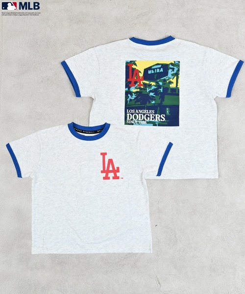 MLB(メジャーリーグベースボール)の「【MLB】別注プリントTシャツ(Tシャツ/カットソー・キッズ・ブラウン/チャコール/ネイビー/杢グレー/オフホワイト・100/80/110/90/130/120/150/140)」の3枚目の写真
