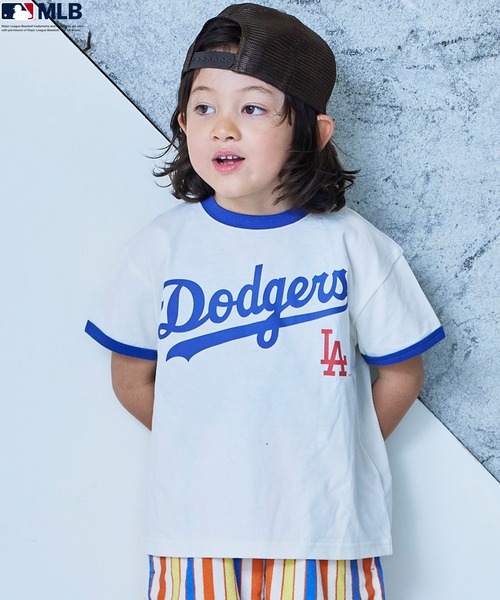 MLB(メジャーリーグベースボール)の「【MLB】別注プリントTシャツ(Tシャツ/カットソー・キッズ・ブラウン/チャコール/ネイビー/杢グレー/オフホワイト・100/80/110/90/130/120/150/140)」の2枚目の写真