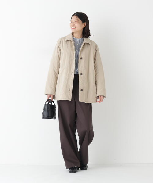 human woman（ヒューマンウーマン）の「◆中綿ブルゾン（ブルゾン・レディース・ベージュ/ブルー・MEDIUM）」の6枚目の写真