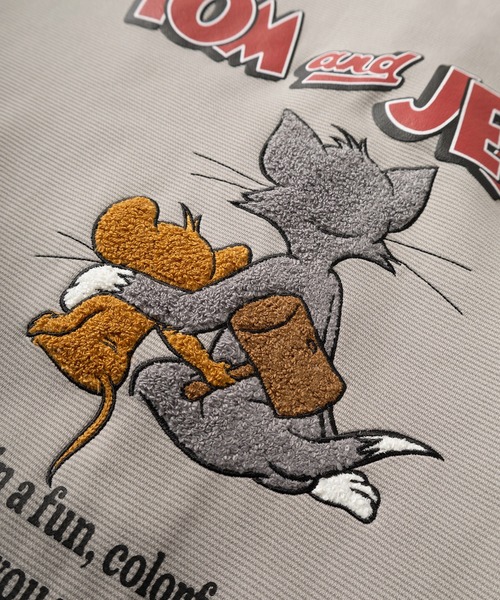 Tom&Jerry(トムアンドジェリー)の「【71】【TOM&JERRY/トムとジェリー】リップルダンボール アップリケ サガラ刺繍 ジップパーカー/メンズ/レディース/ユニセックス(パーカー・レディース・ブラック/チャコールグレー/アッシュグレー/ライトグレー・M/L/XL)」の11枚目の写真