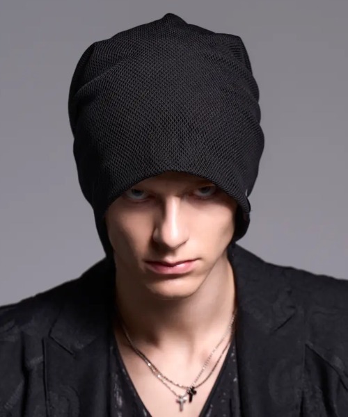 kiryuyrik（キリュウキリュウ）の「Kiryuyrik/キリュウキリュウ/Mesh Neck Cap（ニットキャップ/ビーニー・メンズ・ブラック・F）」の2枚目の写真