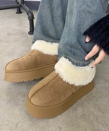 non-hedge（ノンヘッジ）の「フェイクファー切替ムートンライクブーツ（ブーツ）」
