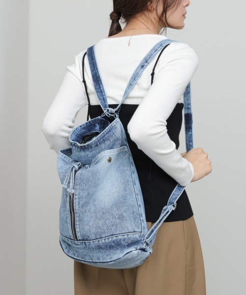 Bab（バブ）の「2WAYデニムBAG（ハンドバッグ・レディース・インディゴブルー/ブラック・ONESIZE）」の12枚目の写真