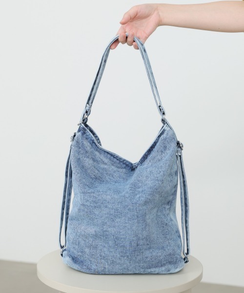Bab（バブ）の「2WAYデニムBAG（ハンドバッグ・レディース・インディゴブルー/ブラック・ONESIZE）」の3枚目の写真