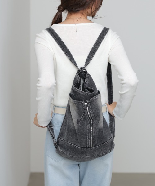 Bab（バブ）の「2WAYデニムBAG（ハンドバッグ・レディース・インディゴブルー/ブラック・ONESIZE）」の9枚目の写真