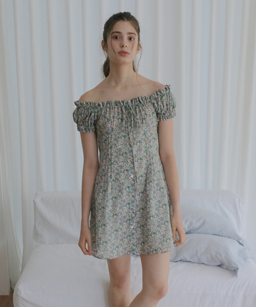 VEM.VER（ベンバー）の「リリアンフローラルミニワンピース_グリーン（ワンピース・レディース・グリーン・SMALL/MEDIUM）」の2枚目の写真