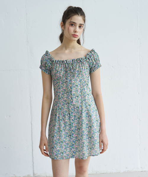 VEM.VER（ベンバー）の「リリアンフローラルミニワンピース_グリーン（ワンピース・レディース・グリーン・SMALL/MEDIUM）」の4枚目の写真