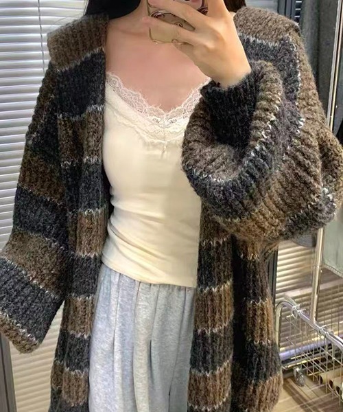 gossip!ロサンゼルス(ゴシップロサンゼルス)の「レース裏起毛キャミソール(キャミソール・レディース・ブラック/アイボリー/グレー/ホワイト・FREE)」の9枚目の写真