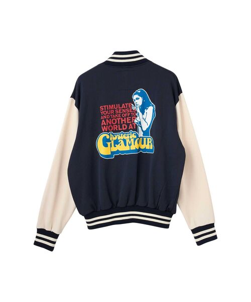 HYSTERIC GLAMOUR（ヒステリックグラマー）の「SMOKING GIRLワッペン スタジャン（スタジャン・メンズ・ブラック/ネイビー/レッド・X-LARGE/LARGE/MEDIUM/SMALL）」の2枚目の写真