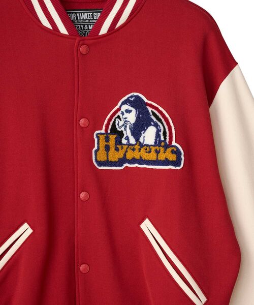 HYSTERIC GLAMOUR（ヒステリックグラマー）の「SMOKING GIRLワッペン スタジャン（スタジャン・メンズ・ブラック/ネイビー/レッド・X-LARGE/LARGE/MEDIUM/SMALL）」の9枚目の写真