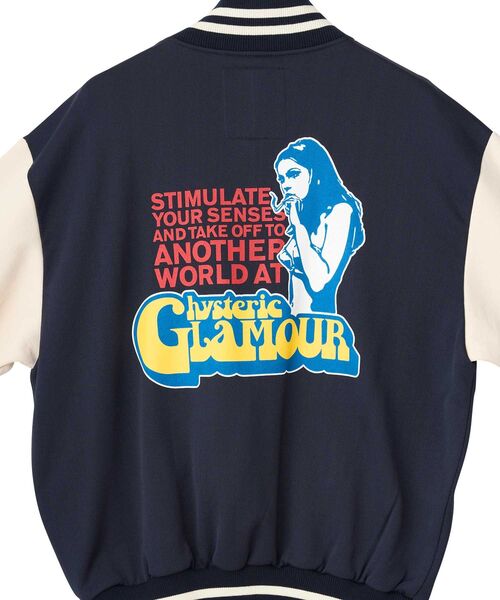 HYSTERIC GLAMOUR（ヒステリックグラマー）の「SMOKING GIRLワッペン スタジャン（スタジャン・メンズ・ブラック/ネイビー/レッド・X-LARGE/LARGE/MEDIUM/SMALL）」の4枚目の写真