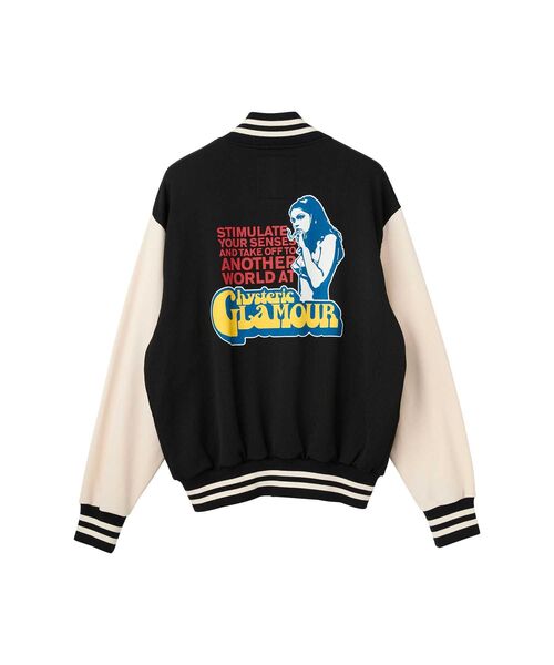 HYSTERIC GLAMOUR（ヒステリックグラマー）の「SMOKING GIRLワッペン スタジャン（スタジャン・メンズ・ブラック/ネイビー/レッド・X-LARGE/LARGE/MEDIUM/SMALL）」の5枚目の写真