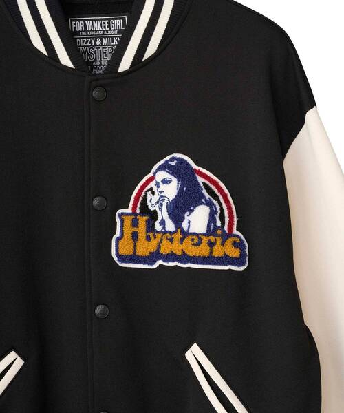 HYSTERIC GLAMOUR（ヒステリックグラマー）の「SMOKING GIRLワッペン スタジャン（スタジャン・メンズ・ブラック/ネイビー/レッド・X-LARGE/LARGE/MEDIUM/SMALL）」の6枚目の写真