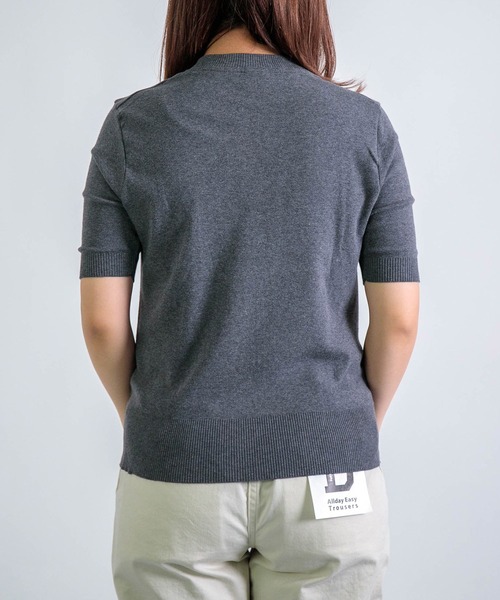 gicipi（ジチピ）の「[gicipi] ARGENTO /クルーネック5分袖 ニットソー（Tシャツ/カットソー・レディース・ブラウン/レッド/ブラック/グレー・1）」の21枚目の写真