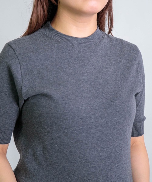 gicipi（ジチピ）の「[gicipi] ARGENTO /クルーネック5分袖 ニットソー（Tシャツ/カットソー・レディース・ブラウン/レッド/ブラック/グレー・1）」の22枚目の写真