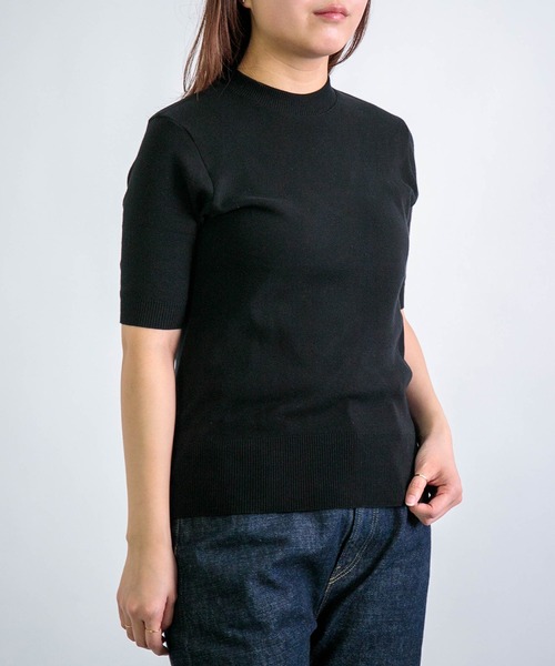 gicipi（ジチピ）の「[gicipi] ARGENTO /クルーネック5分袖 ニットソー（Tシャツ/カットソー・レディース・ブラウン/レッド/ブラック/グレー・1）」の17枚目の写真