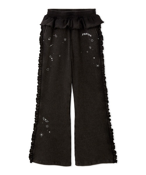 FURFUR(ファーファー)の「フリルスウェットパンツ(その他パンツ・レディース・グレー/チャコールグレー/ブルー・F)」の2枚目の写真