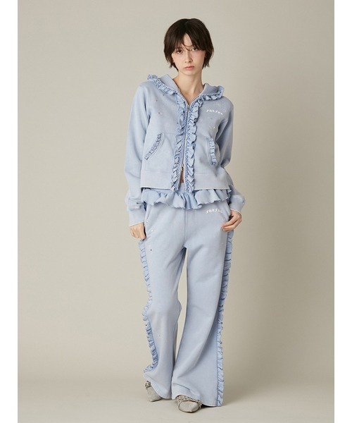 FURFUR(ファーファー)の「フリルスウェットパンツ(その他パンツ・レディース・グレー/チャコールグレー/ブルー・F)」の13枚目の写真