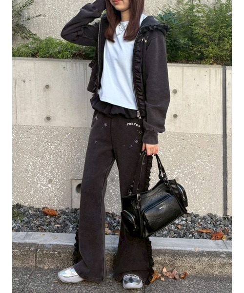 FURFUR(ファーファー)の「フリルスウェットパンツ(その他パンツ・レディース・グレー/チャコールグレー/ブルー・F)」の14枚目の写真