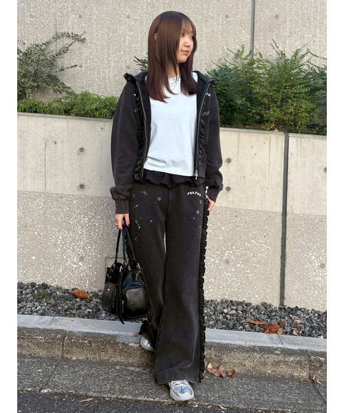 FURFUR(ファーファー)の「フリルスウェットパンツ(その他パンツ・レディース・グレー/チャコールグレー/ブルー・F)」の15枚目の写真