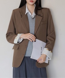 FINEnough（ファインナフ）の「カフス配色テーラードジャケット（テーラードジャケット）」