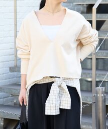 FRIPIER | 《FRIPIER》深Vカットオフトレーナー(Tシャツ/カットソー)