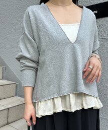 FRIPIER | 《FRIPIER》深Vカットオフトレーナー(Tシャツ/カットソー)