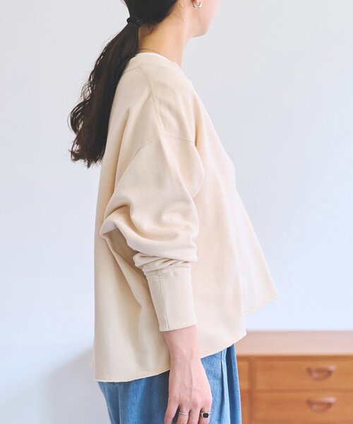 FRIPIER（フリピエ）の「《FRIPIER》深Vカットオフトレーナー（Tシャツ/カットソー・レディース・ベージュ/ライトグレー・FREE）」の5枚目の写真