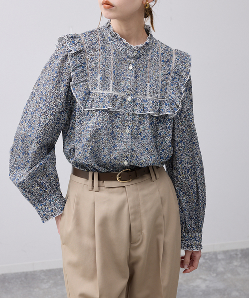 SLOBE IENA（スローブイエナ）の「Petit Flower フリルブラウス（シャツ/ブラウス・レディース・ピンク系その他/サックスブルー・FREE）」の17枚目の写真