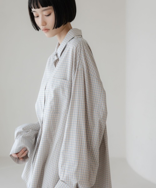 LOWRYS FARM（ローリーズファーム）の「アソートガラＢＩＧシャツ　638697（シャツ/ブラウス・レディース・ブルー系その他/ピンク/ブラウン/ブルー・FREE）」の3枚目の写真