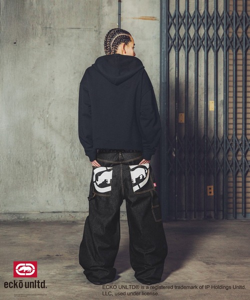 ecko unltd.(エコーアンリミテッド)の「ECKO UNLTD./別注ダブルジップラインストーンZIPパーカー(パーカー・メンズ・ブラック/アッシュ・S/M/L/XL)」の21枚目の写真