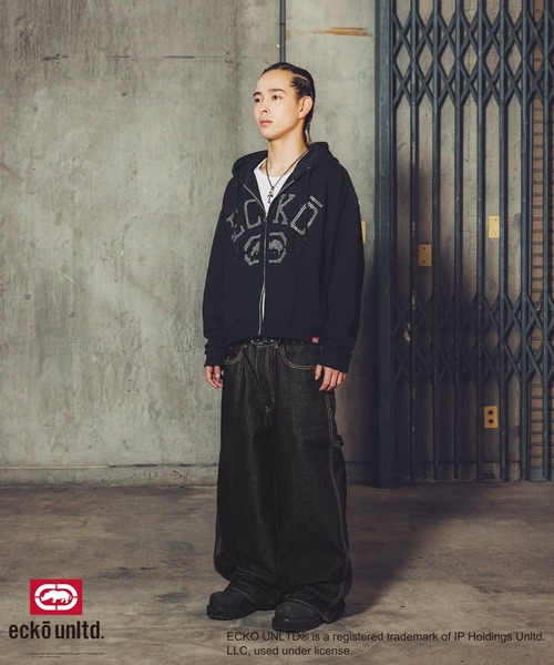 ECKO UNLTD./別注ダブルジップラインストーンZIPパーカー（パーカー