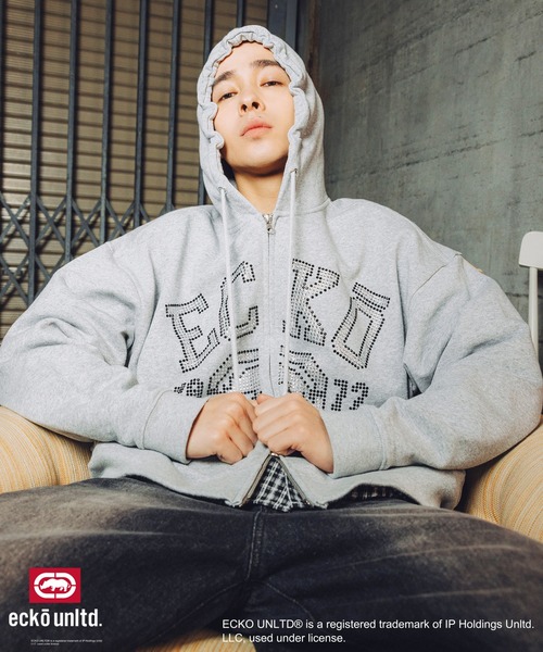 ECKO UNLTD./別注ダブルジップラインストーンZIPパーカー（パーカー