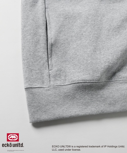 ecko unltd.(エコーアンリミテッド)の「ECKO UNLTD./別注ダブルジップラインストーンZIPパーカー(パーカー・メンズ・ブラック/アッシュ・S/M/L/XL)」の4枚目の写真