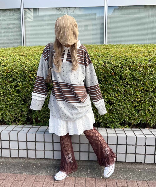 WC(ダブル シー)の「パッチワークラガーシャツ(シャツ/ブラウス・レディース・ブラウン/ピンク・FREE)」の11枚目の写真