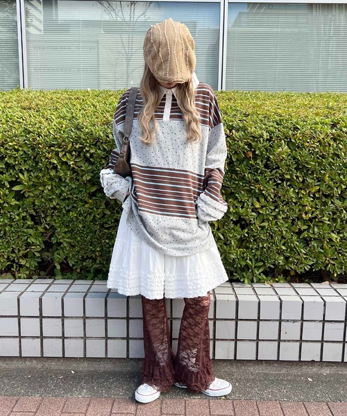 WC(ダブル シー)の「パッチワークラガーシャツ(シャツ/ブラウス・レディース・ブラウン/ピンク・FREE)」の12枚目の写真