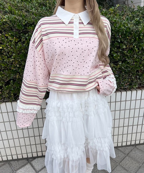 WC(ダブル シー)の「パッチワークラガーシャツ(シャツ/ブラウス・レディース・ブラウン/ピンク・FREE)」の17枚目の写真