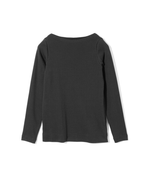 MIDIUMISOLID(ミディウミソリッド)の「MIDIUMISOLID for Ladies リブプルオーバー(Tシャツ/カットソー・レディース・キナリ/ブラック/ライトグレー・FREE)」の5枚目の写真