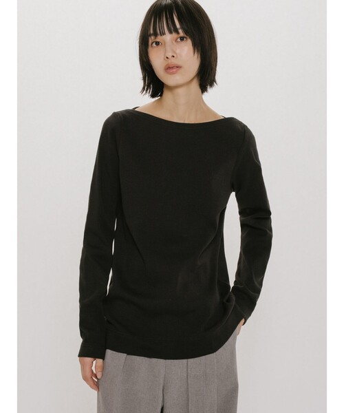 MIDIUMISOLID(ミディウミソリッド)の「MIDIUMISOLID for Ladies リブプルオーバー(Tシャツ/カットソー・レディース・キナリ/ブラック/ライトグレー・FREE)」の16枚目の写真