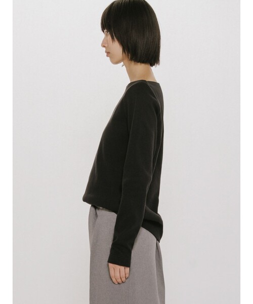 MIDIUMISOLID(ミディウミソリッド)の「MIDIUMISOLID for Ladies リブプルオーバー(Tシャツ/カットソー・レディース・キナリ/ブラック/ライトグレー・FREE)」の17枚目の写真