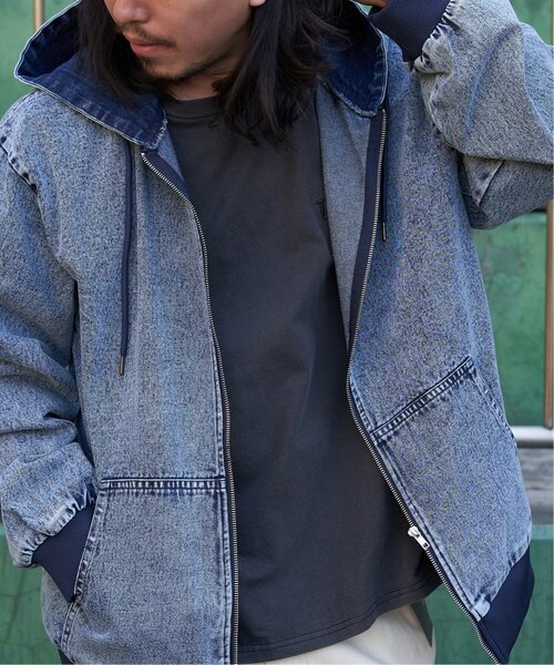 VENCEEXCHANGE（ヴァンスエクスチェンジ）の「デニム・キャンバスフルジップパーカー（パーカー・メンズ・その他1/ロイヤルブルー/ベージュ/ブラック/ライトブルー・L/LL/M）」の4枚目の写真