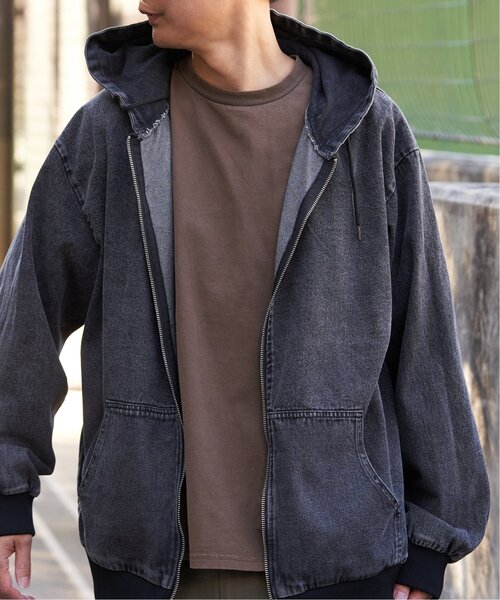 VENCEEXCHANGE（ヴァンスエクスチェンジ）の「デニム・キャンバスフルジップパーカー（パーカー・メンズ・その他1/ロイヤルブルー/ベージュ/ブラック/ライトブルー・L/LL/M）」の2枚目の写真